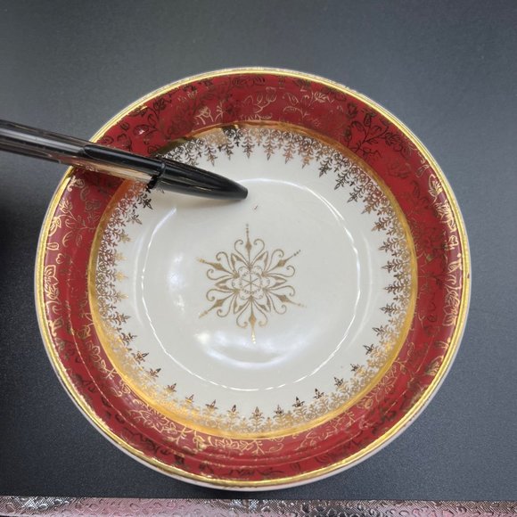 British Empire Ware Treasure O'Gold Fruit Dessert Sauce Bowl 22K Gilt Set of 4 - Picture 6 of 15